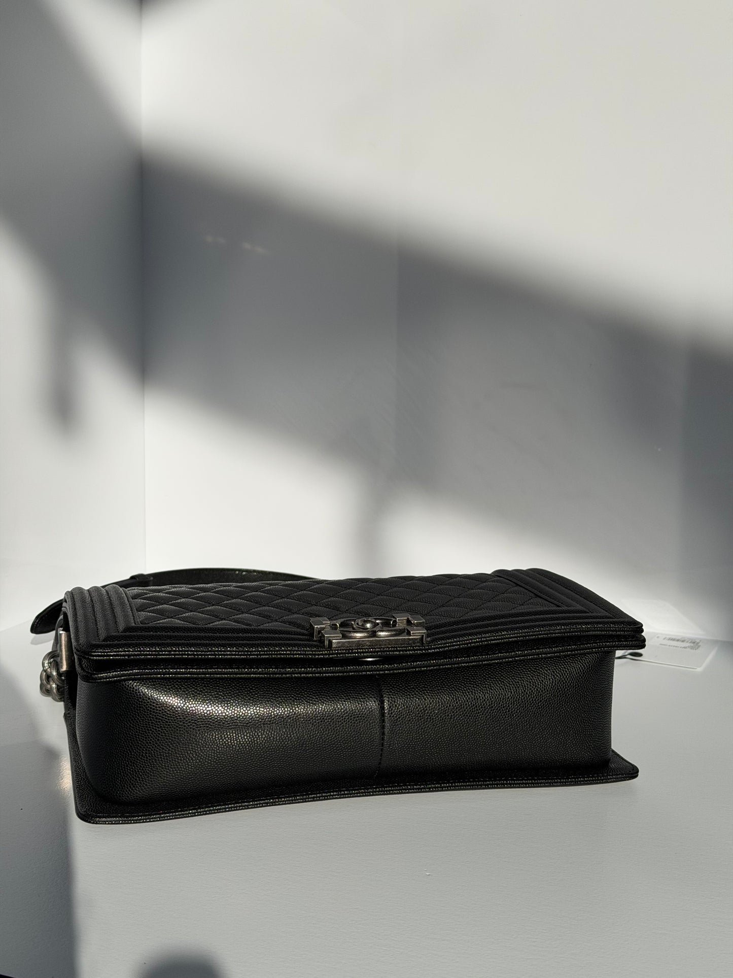 Chanel 17P Black Caviar New Medium Boy Bag