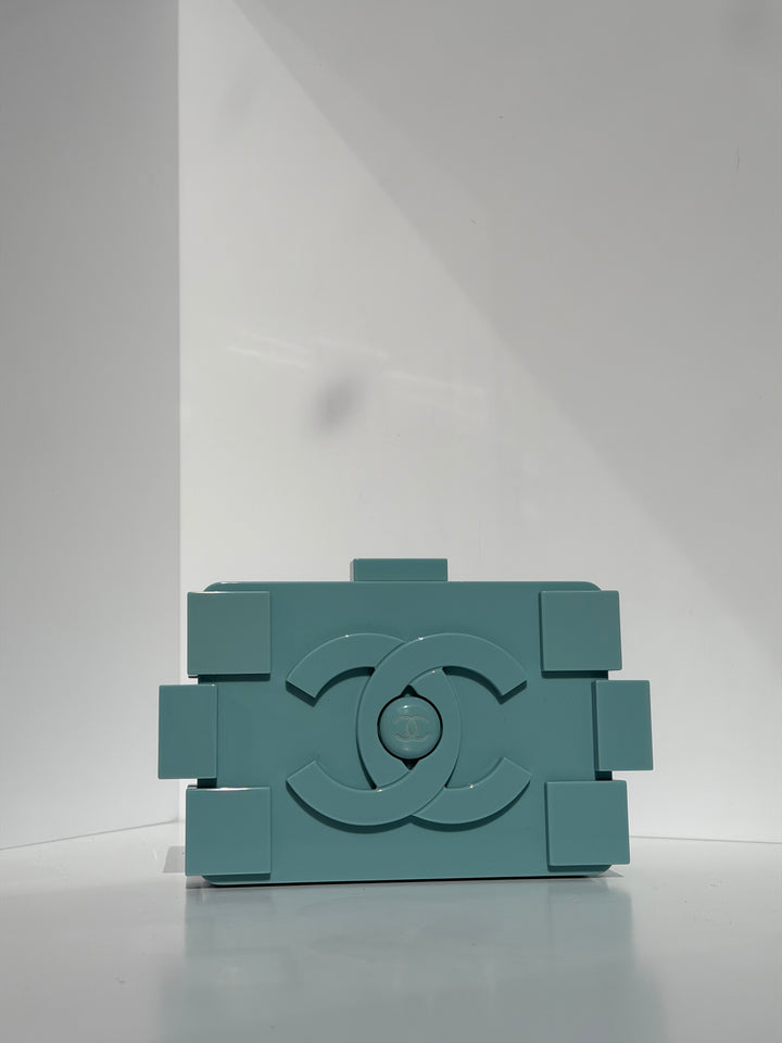 Chanel Baby Blue Plexiglass Lego Minaudiere