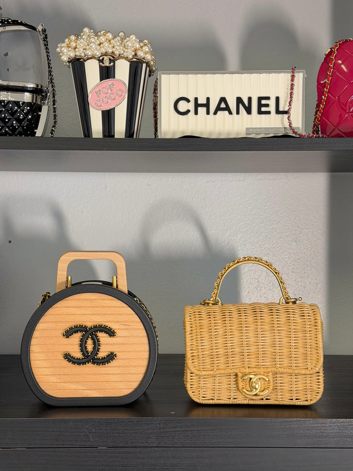 Chanel Braided Mini CC Top Handle Tan Rattan Gold Hardware 2025/26 Cruise
