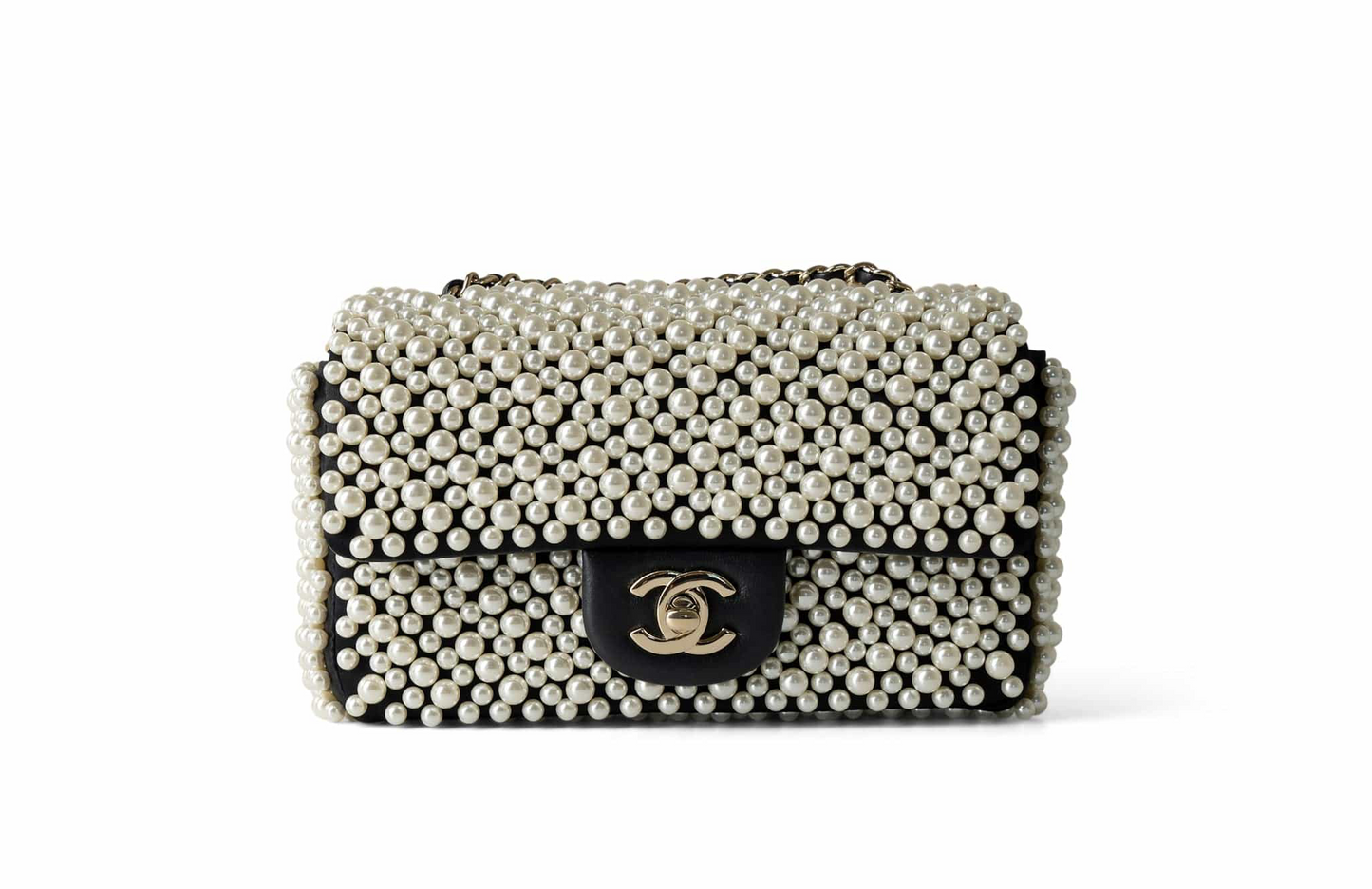 Chanel 19S Pearl Embellished Mini Rectangular Flap Bag