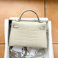Hermes Mini Sellier Beton Matte Alligator Kelly 20