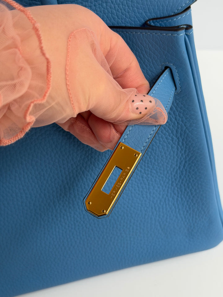 Hermes 2014 Bleu Paradis Clemence Taurillon Birkin 30