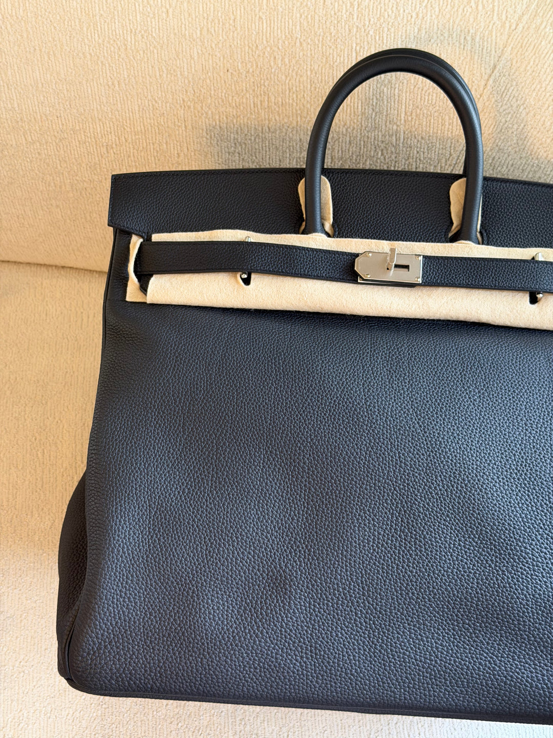 Hermès HAC 50 Black Togo Palladium Hardware 2022