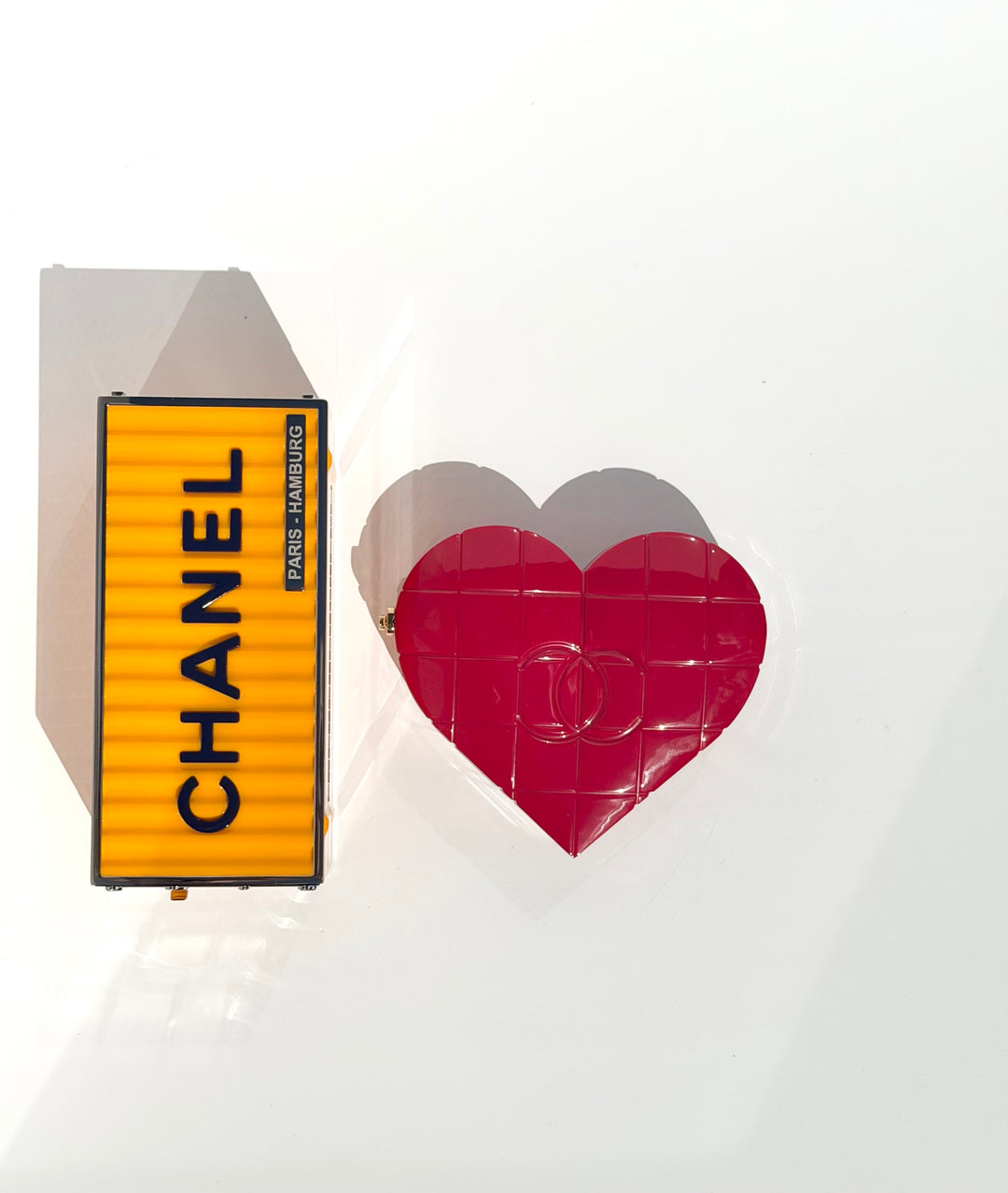Chanel Heart Minaudiere Lucite Red Gold Hardware 2002