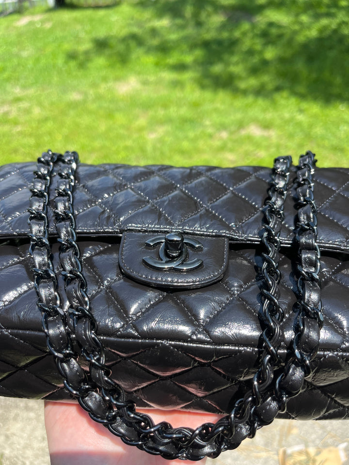 Chanel SO BLACK Medium Calfskin Double Flap Bag