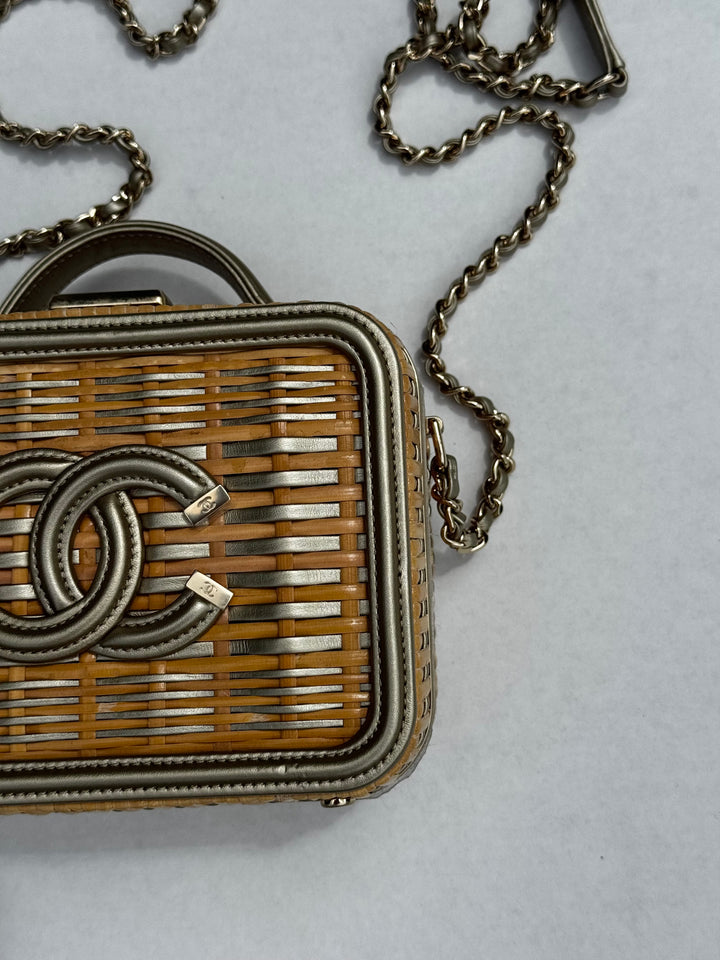 Chanel 2019 Small Gold Wicker Vanity