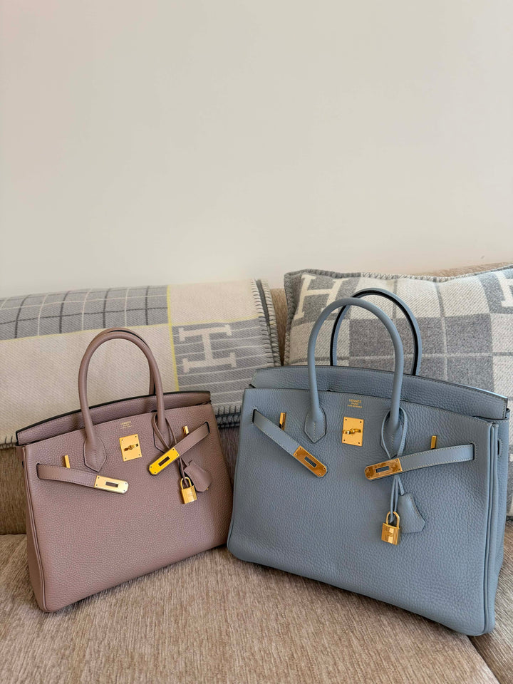 Hermès Birkin 35 Bleu Lin Togo Gold Hardware