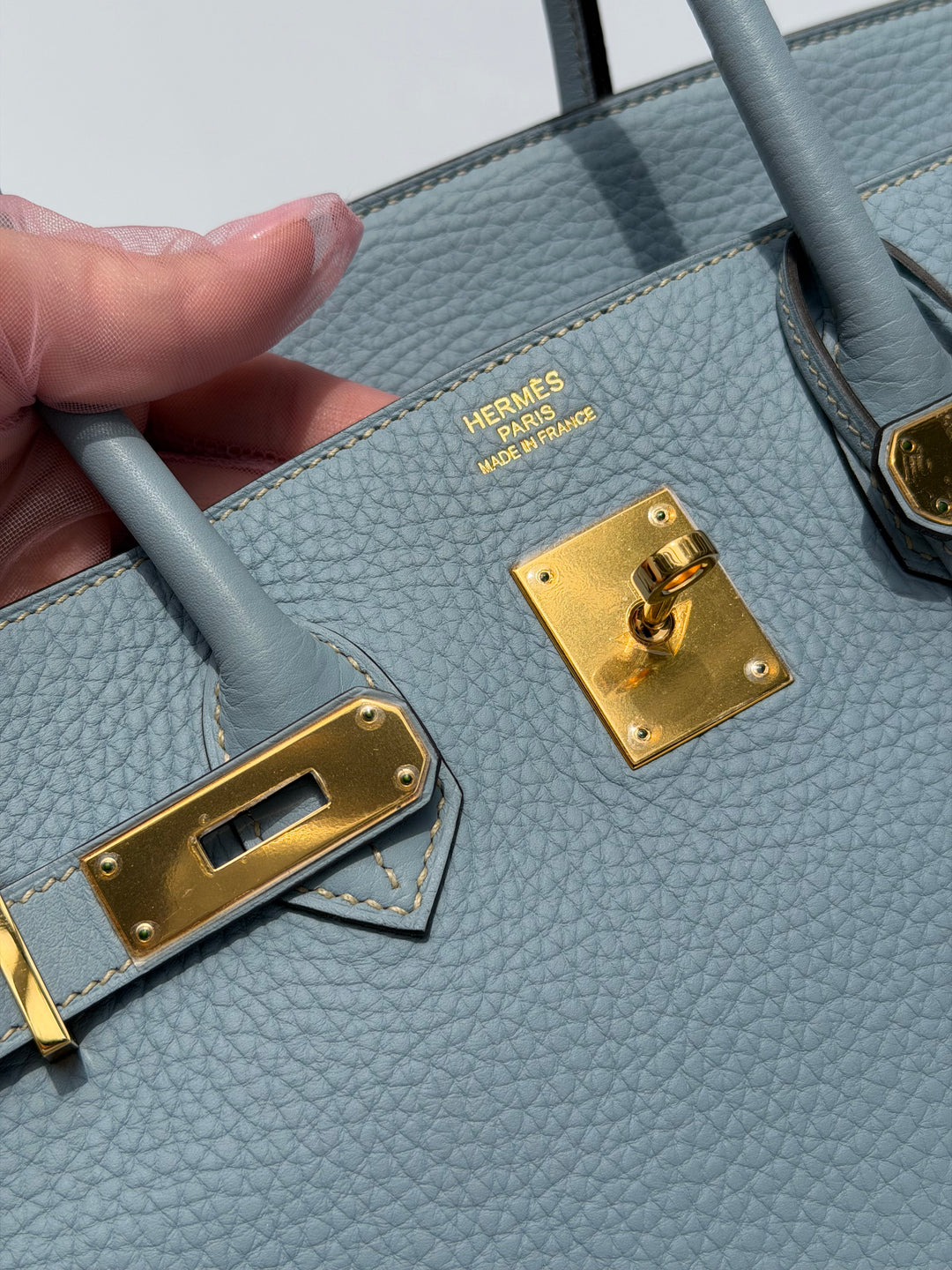 Hermès Birkin 35 Bleu Lin Togo Gold Hardware 2012