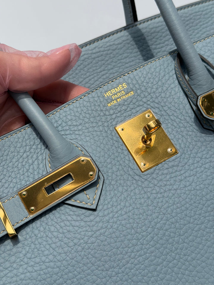 Hermès Birkin 35 Bleu Lin Togo Gold Hardware 2012