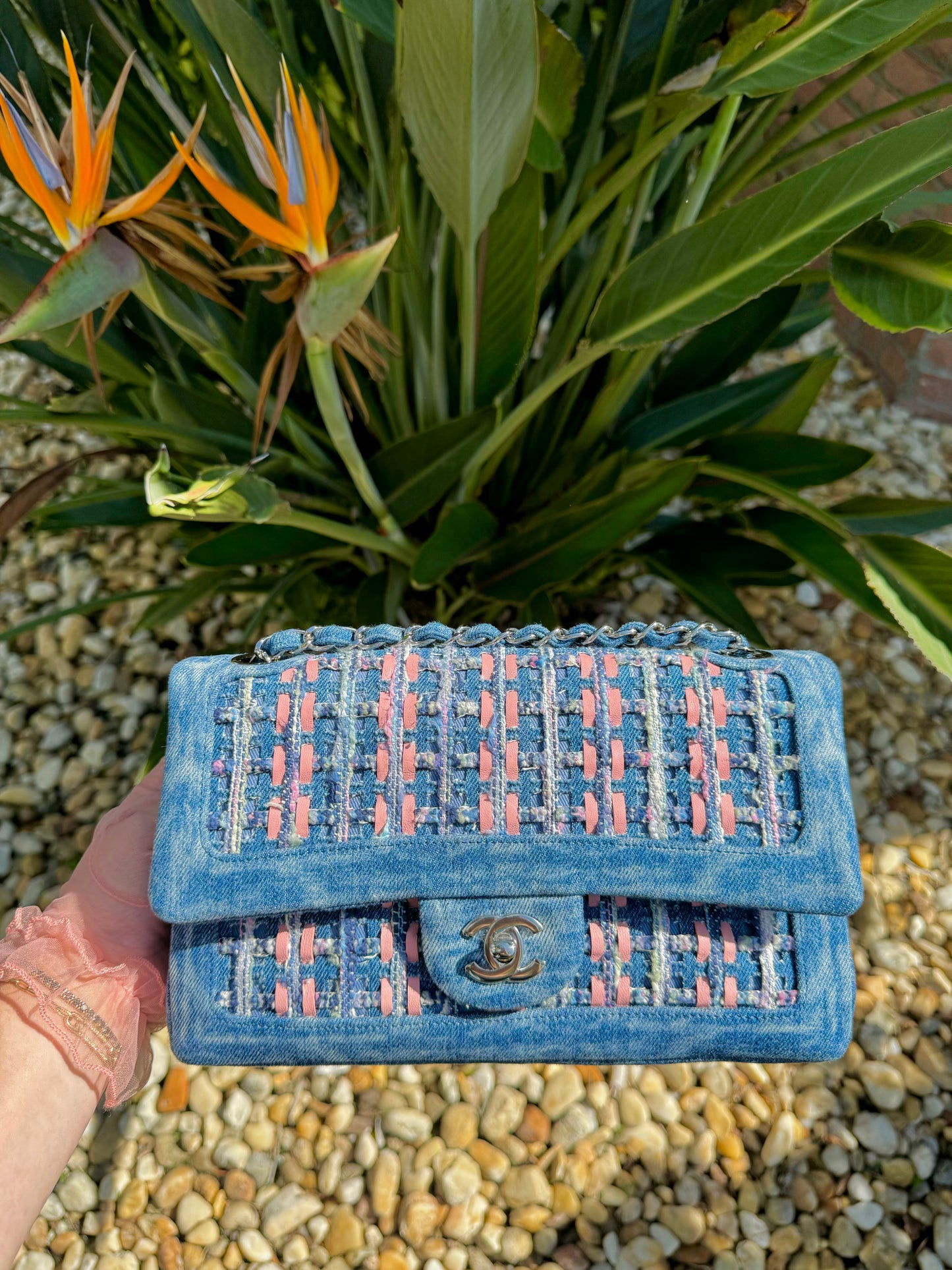 Chanel Tweed & Denim Medium Classic Flap Bag