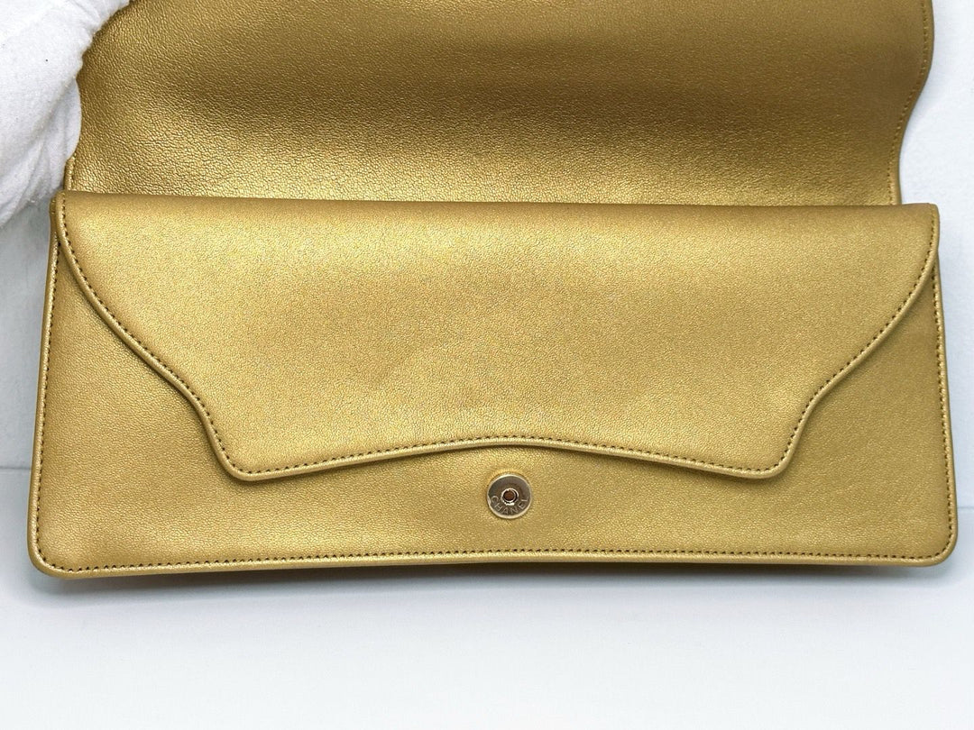 Chanel 19A Gold Egyptian CC Clutch