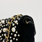 Chanel Black Velvet Mini Pearl Flap Bag