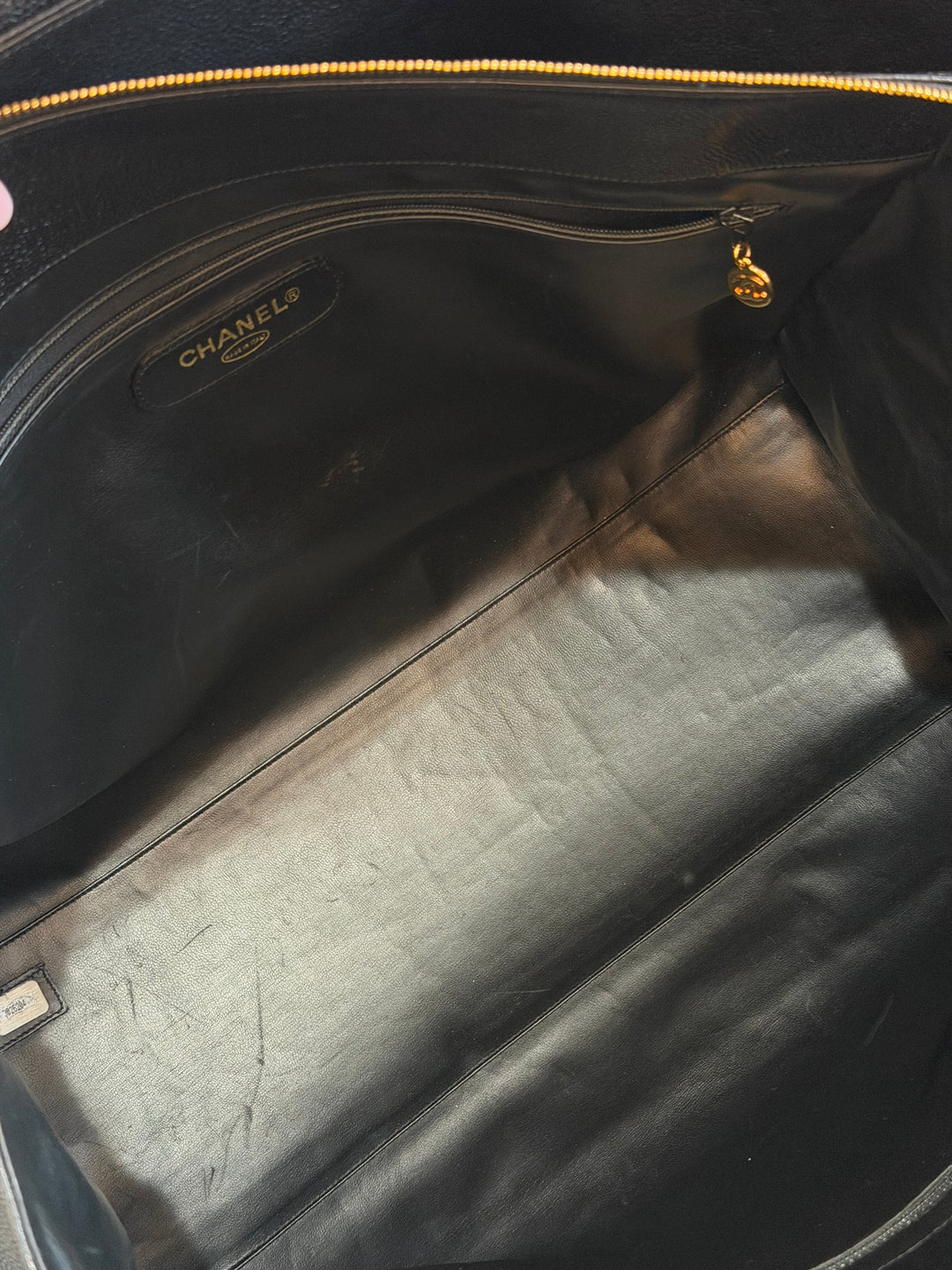 Chanel Black Caviar XL Supermodel Tote Bag 24K Gold Plated Hardware 1994