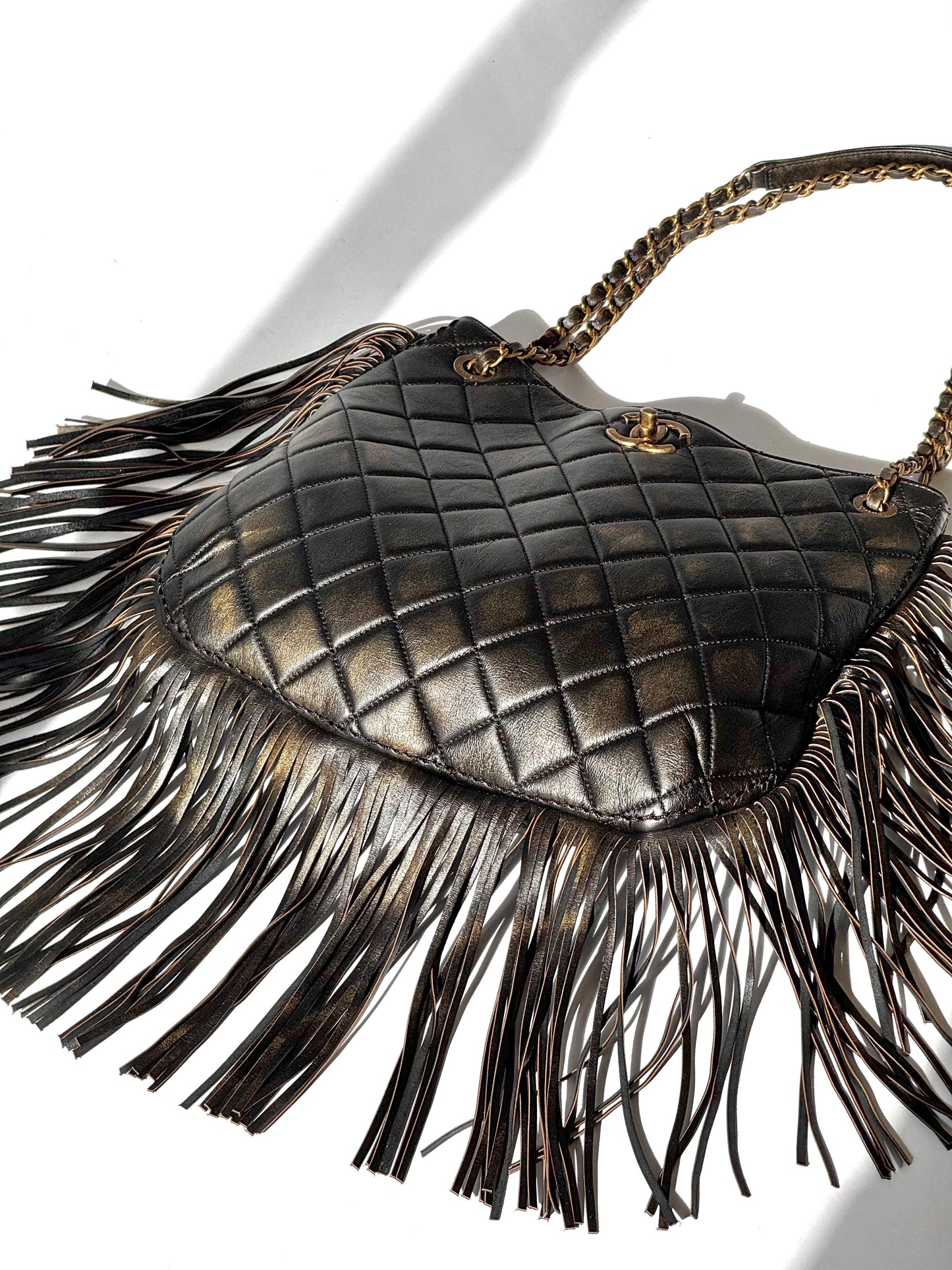 2014 Brown Paris Dallas Runway Fringe Bag