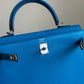 Hermes Bleu Frida Chèvre Kelly 25 Sellier