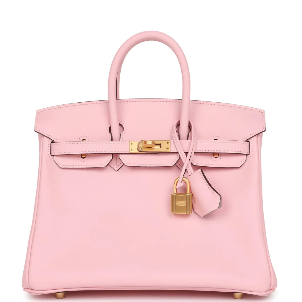 NIB RARE 2023 Hermes Rose Sakura Swift Birkin 25 GHW