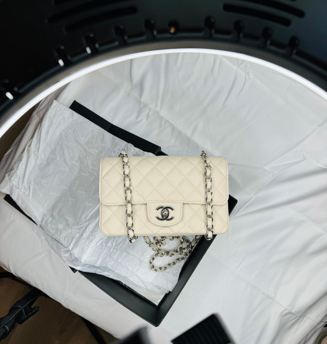 Chanel Craie Caviar Mini Flap Bag