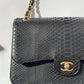 Chanel Jumbo Black Python Double Flap