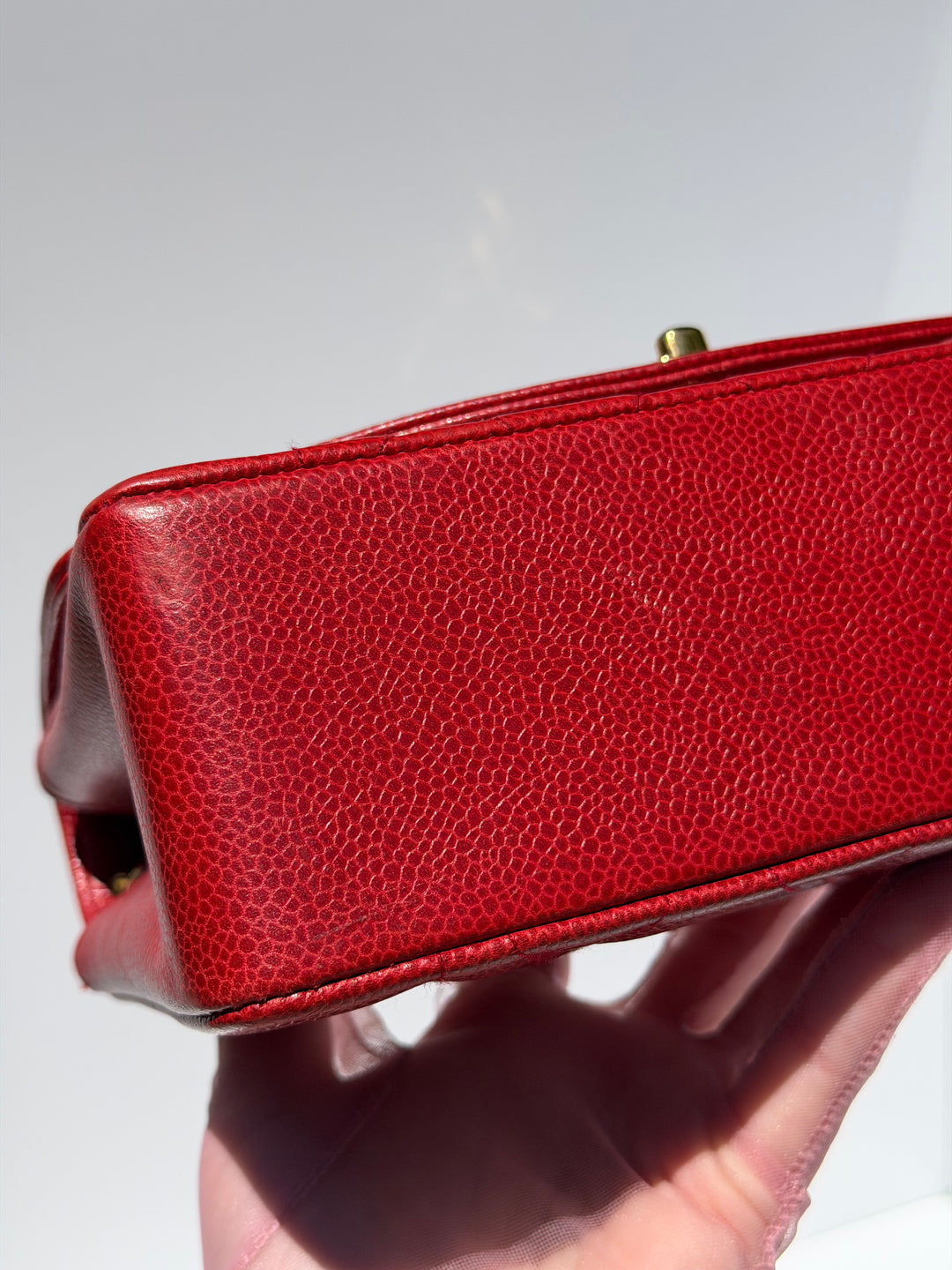 Chanel Small Diana Flap Bag Caviar Red 24K Plated Gold Hardware 1994