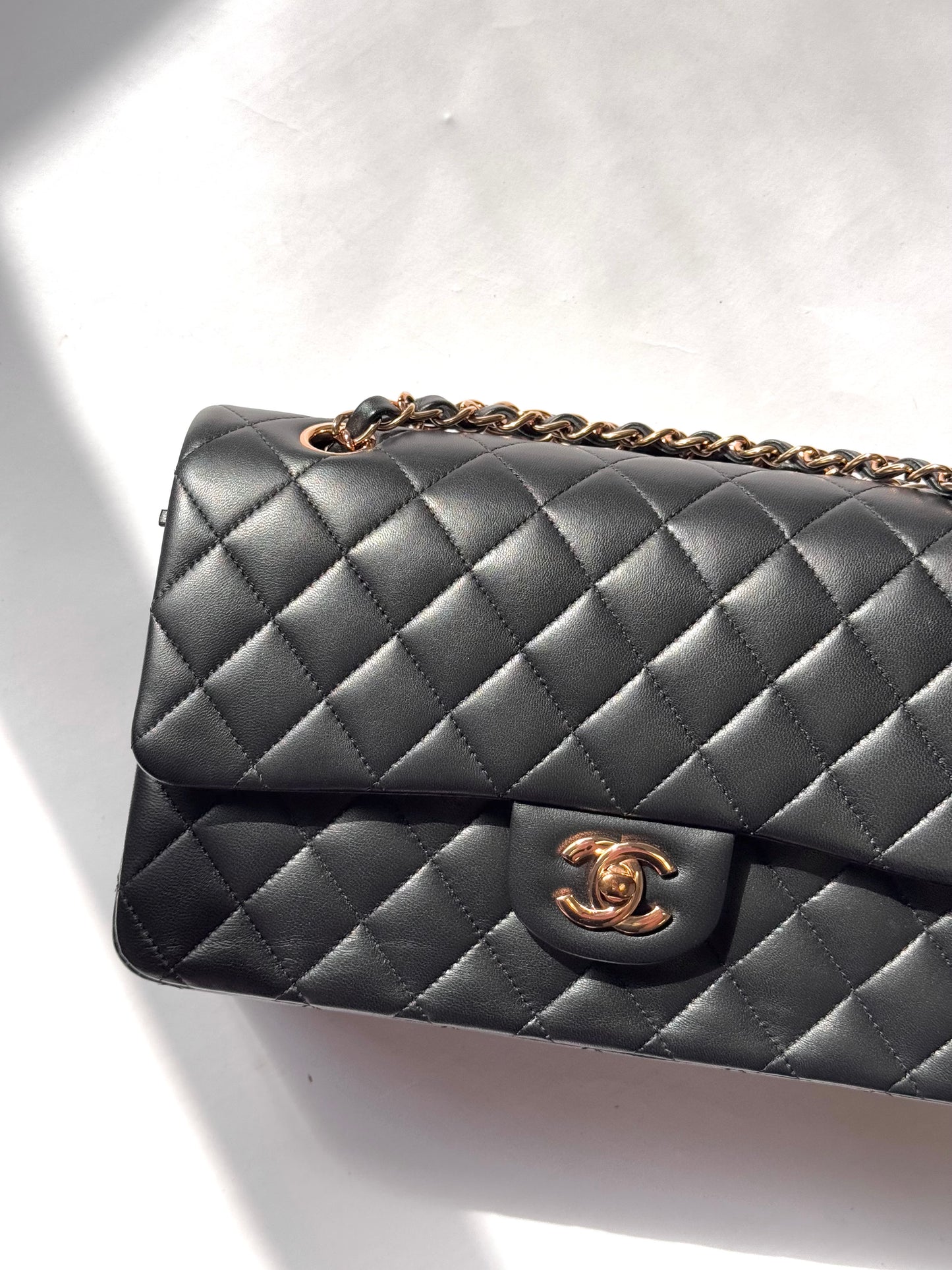 Chanel Black Medium Lambskin Flap Bag + RGHW