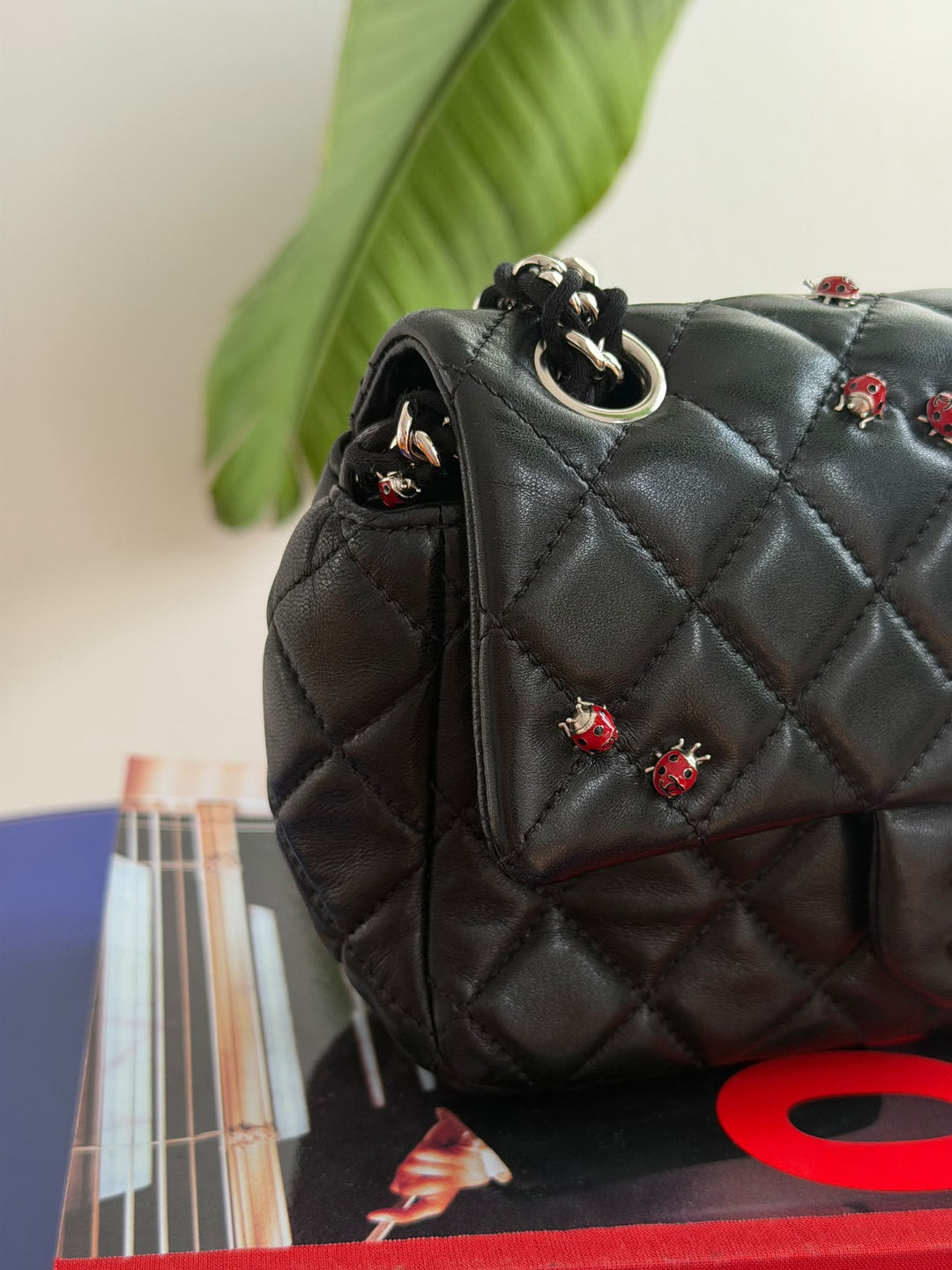 Chanel Mini Ladybug Flap Black Lambskin Silver Hardware 2011