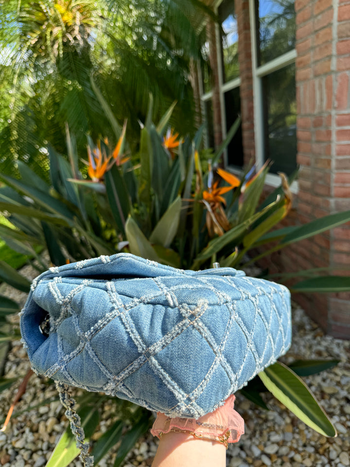 Chanel Jumbo Denim Patchwork Flap Bag