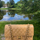 Chanel Vintage Dark Beige Medium Caviar Double Flap Bag