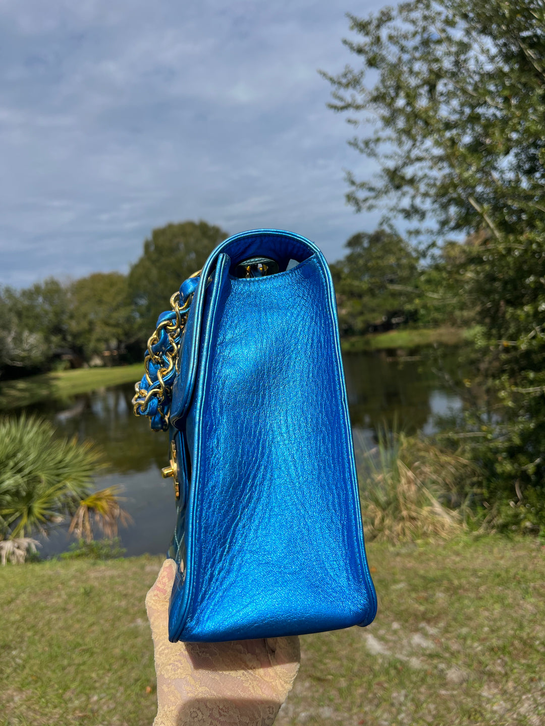 Chanel Iridescent PVC Maxi Lambskin Flap Bag