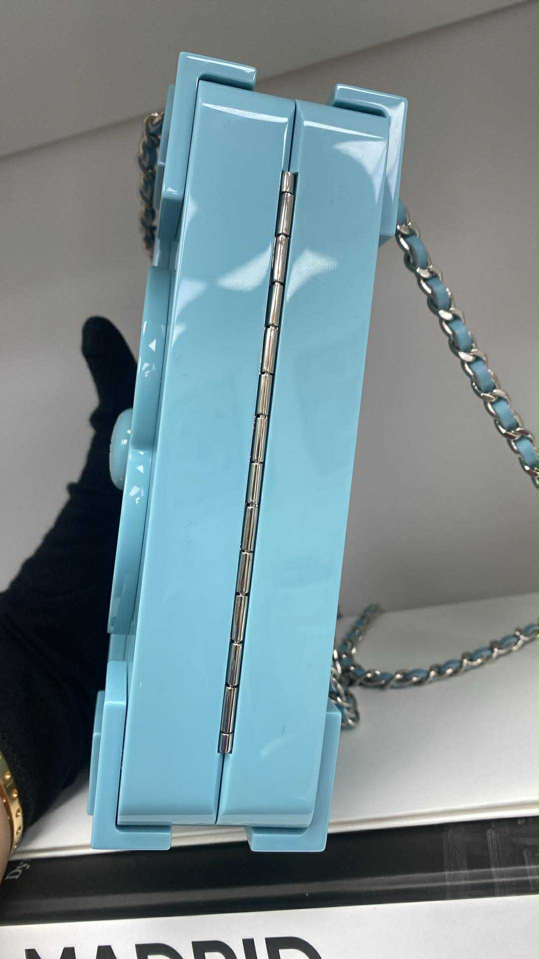 Chanel Baby Blue Plexiglass Lego Minaudiere