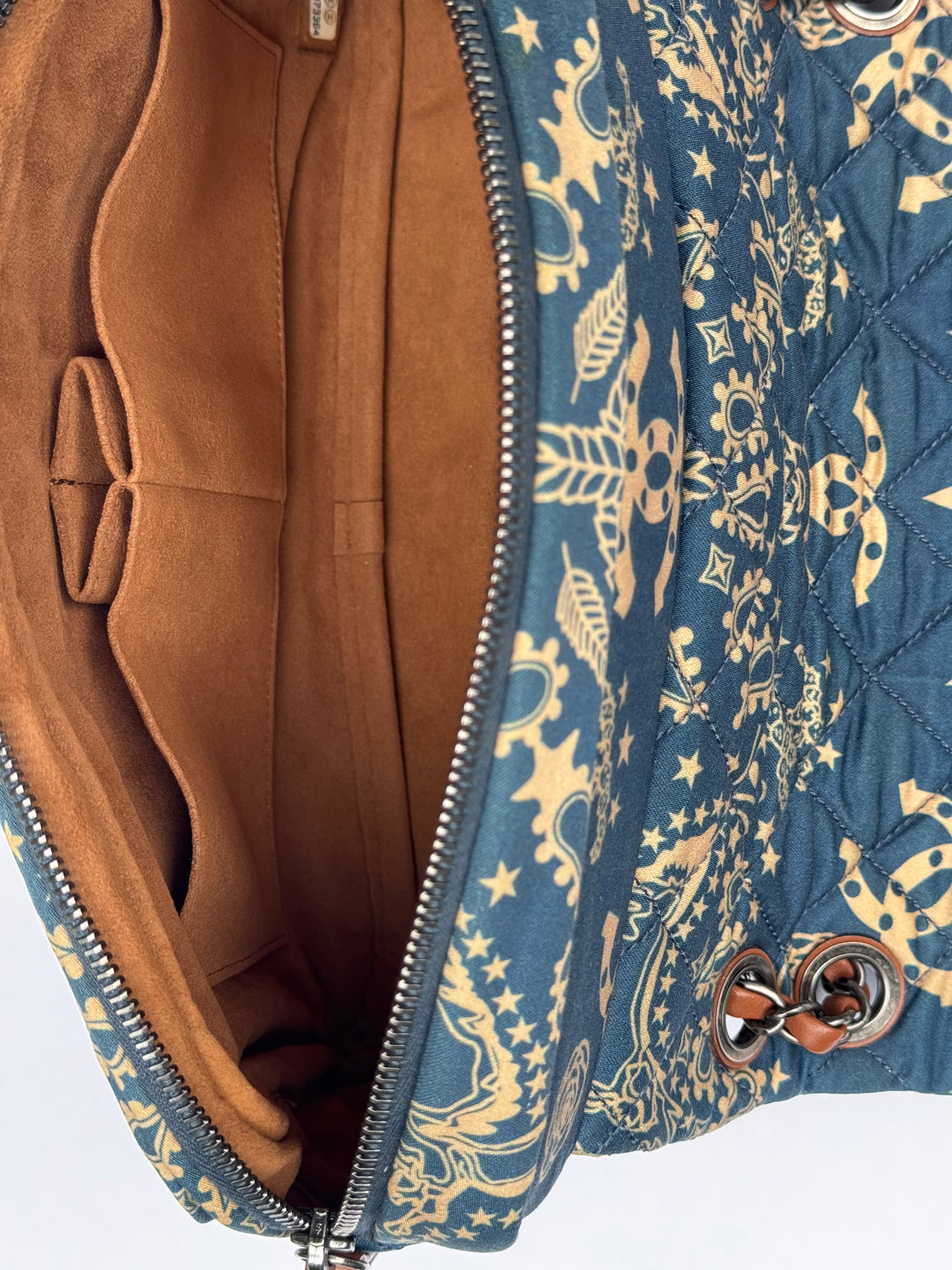 Chanel 2014 Paris Dallas Medium Teal Bandana Flap Bag