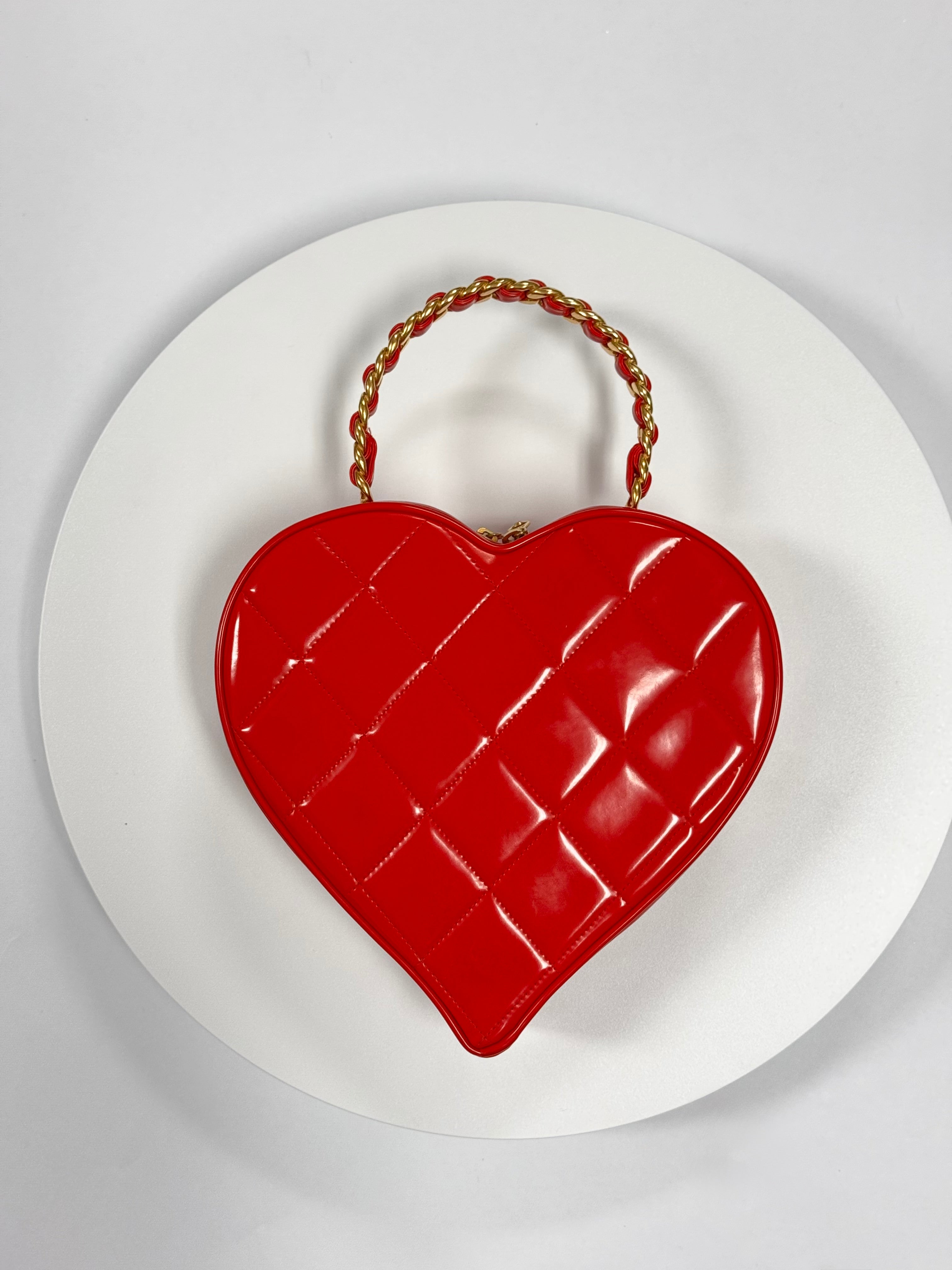 Chanel 1995 CC Barbie Red Heart Vanity Bag – Its A Luv Story