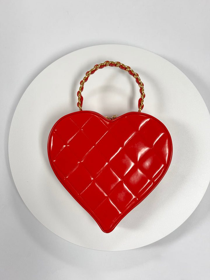 Chanel 1995 CC Barbie Red Heart Vanity Bag