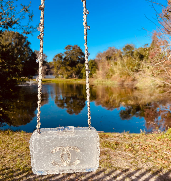 Chanel RARE Runway Acrylic Crystal CC Ice Cube Clutch