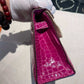 Hermes Rose Scheherazade Alligator Kelly Pochette