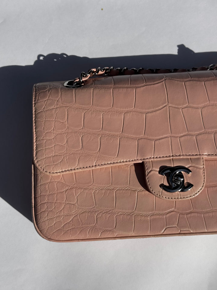 Chanel Bubblegum Pink Alligator Medium Classic Flap Bag