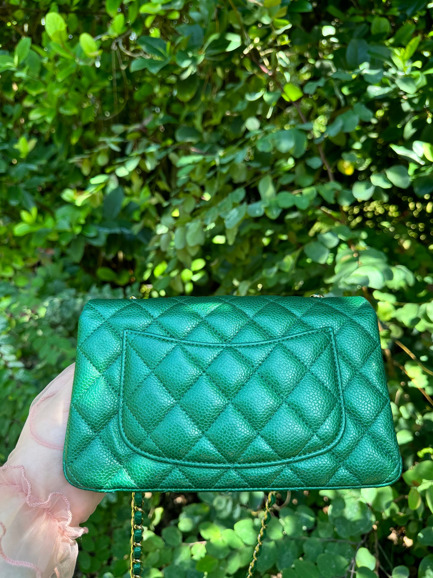 Chanel 18S Emerald Green Caviar Mini Flap Bag