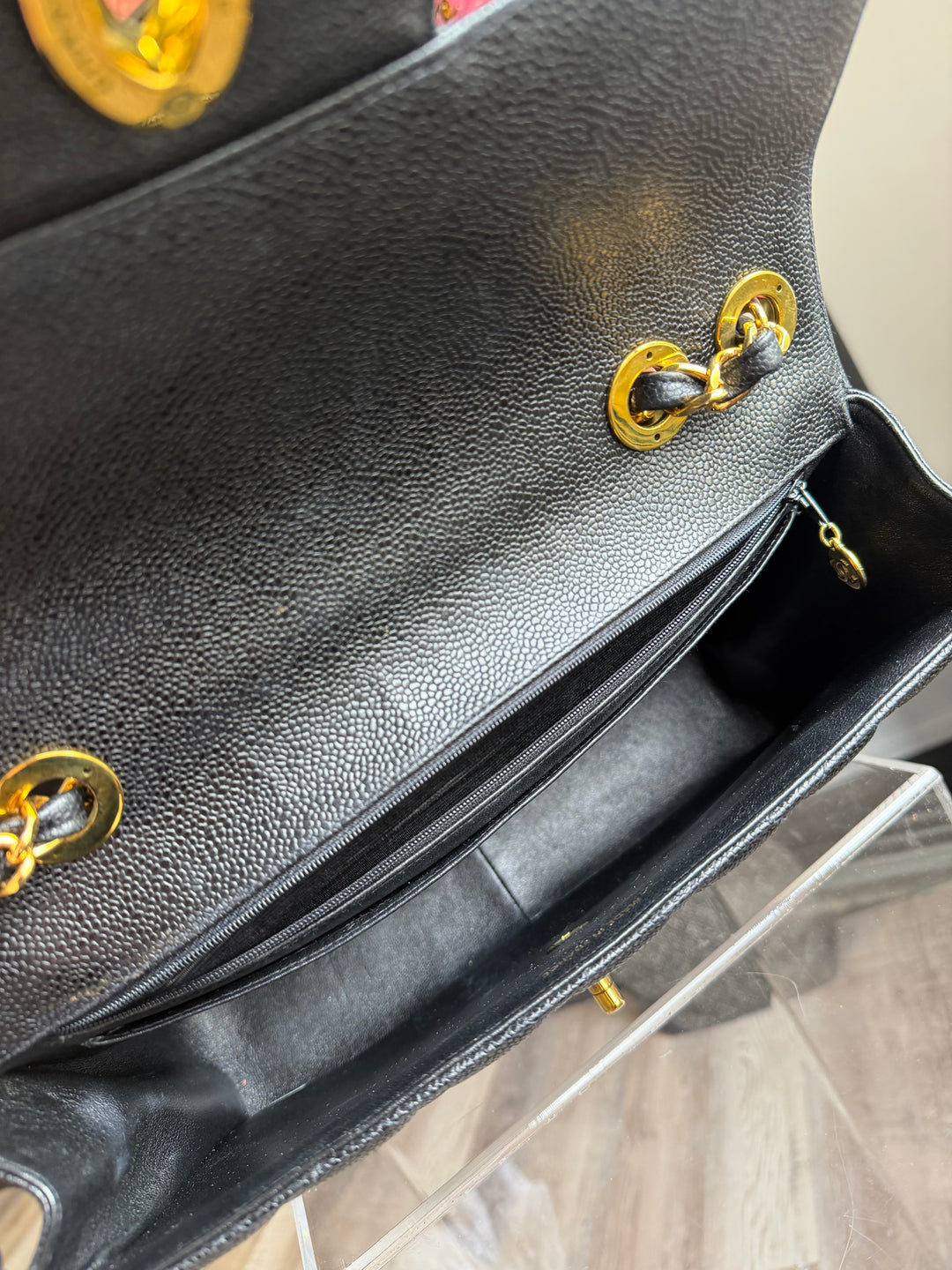 Chanel Classic Flap Jumbo Black Caviar 24K Gold Hardware 1994