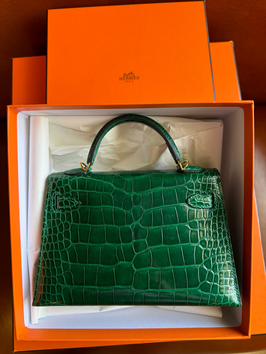 Hermes Emerald Alligator Mini Kelly