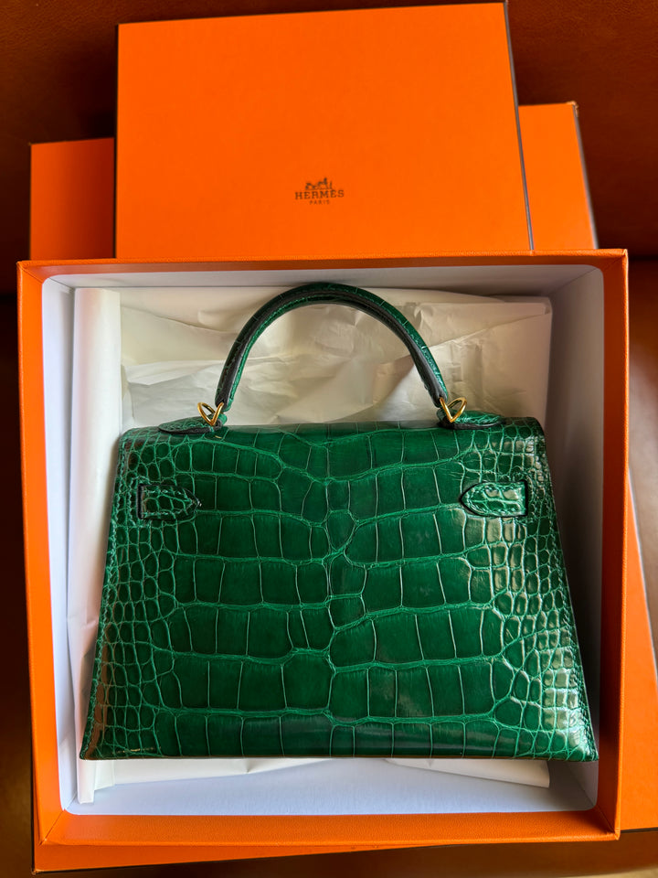 Hermes Emerald Alligator Mini Kelly