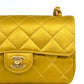 Chanel Gold Satin Mini Rectangle Flap