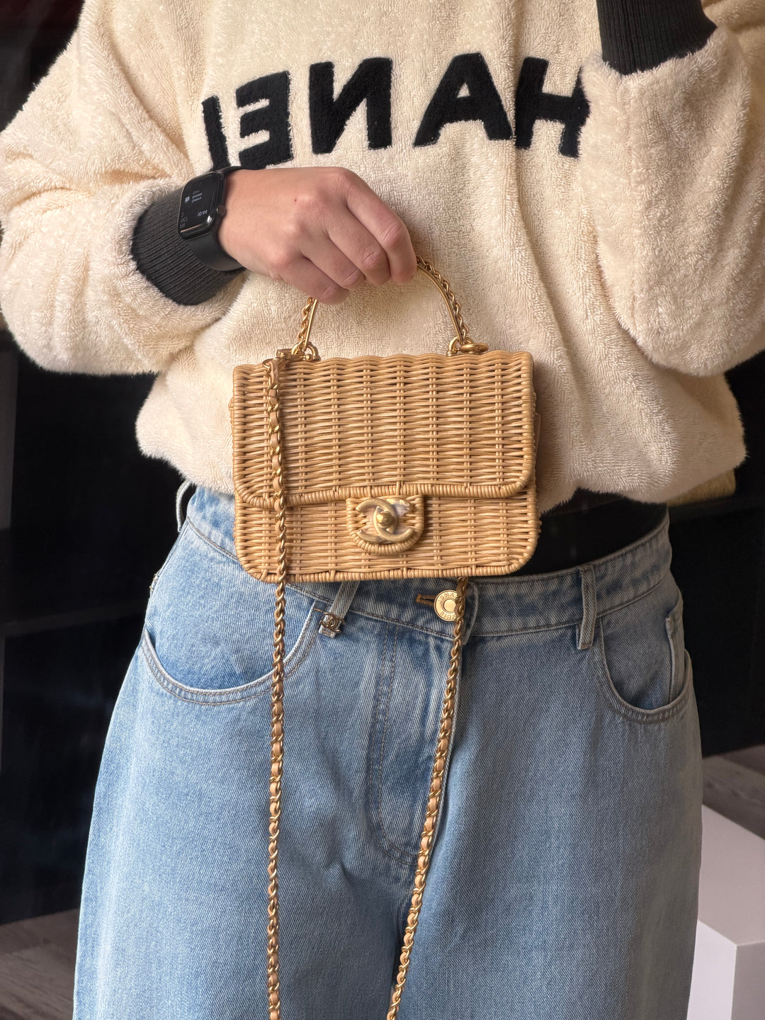 Chanel Braided Mini CC Top Handle Tan Rattan Gold Hardware 2025/26 Cruise