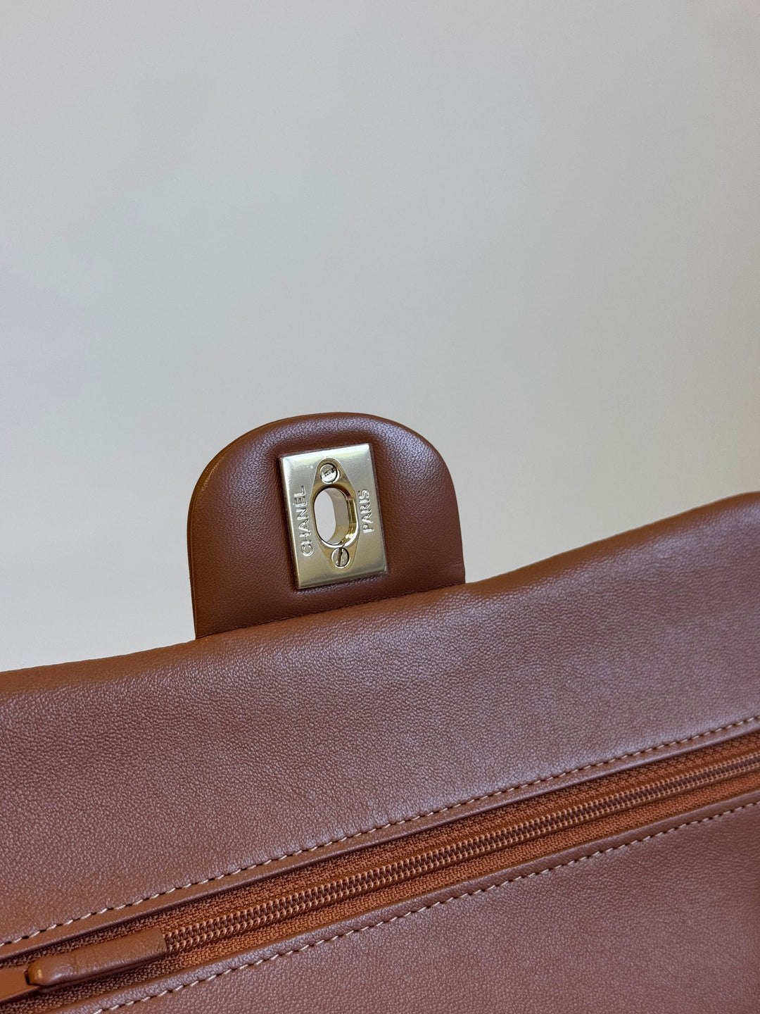 Chanel 22S Small Caramel Lambskin Classic Flap Bag + LGHW