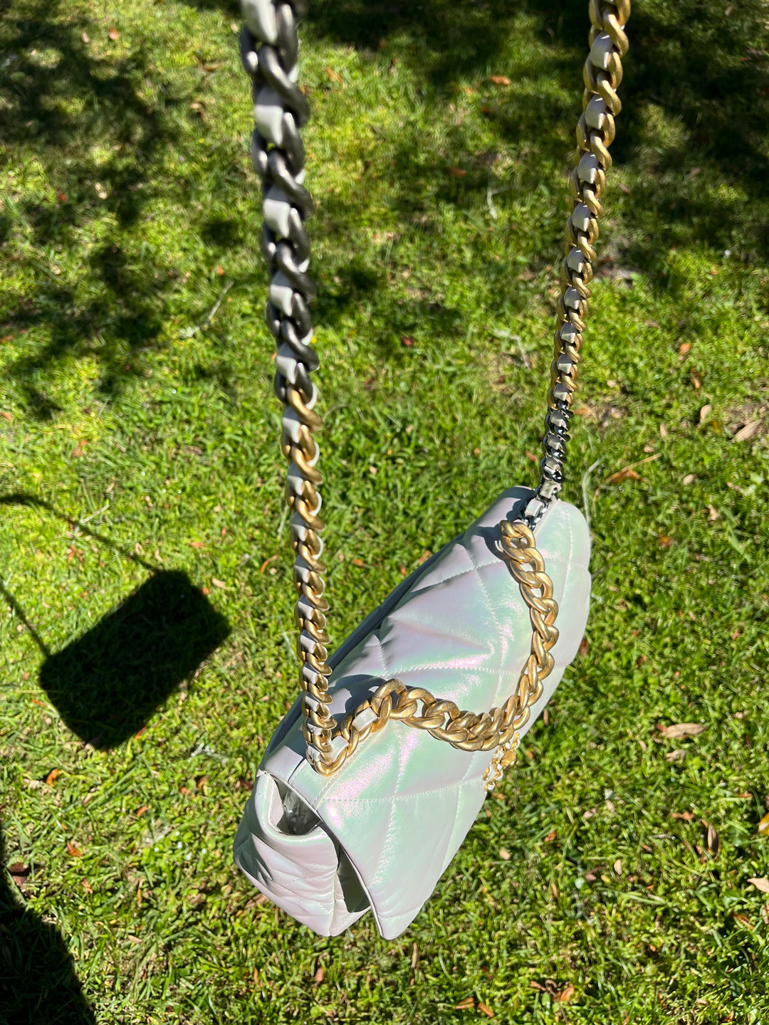 Chanel Pearl Iridescent Large 19 Flap Bag