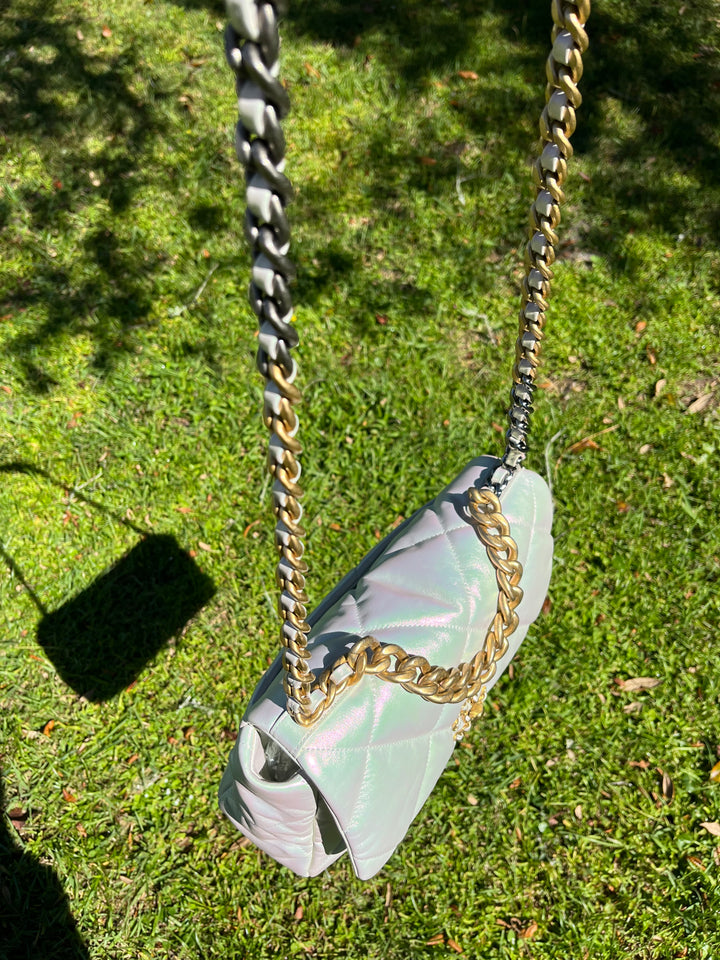 Chanel Pearl Iridescent Large 19 Flap Bag