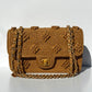Chanel 24P Tan Braided Raffia Medium Flap Bag