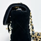 Chanel Black Velvet Mini Pearl Flap Bag
