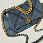 Chanel Small Navy Quilted Denim 19 Flap Bag