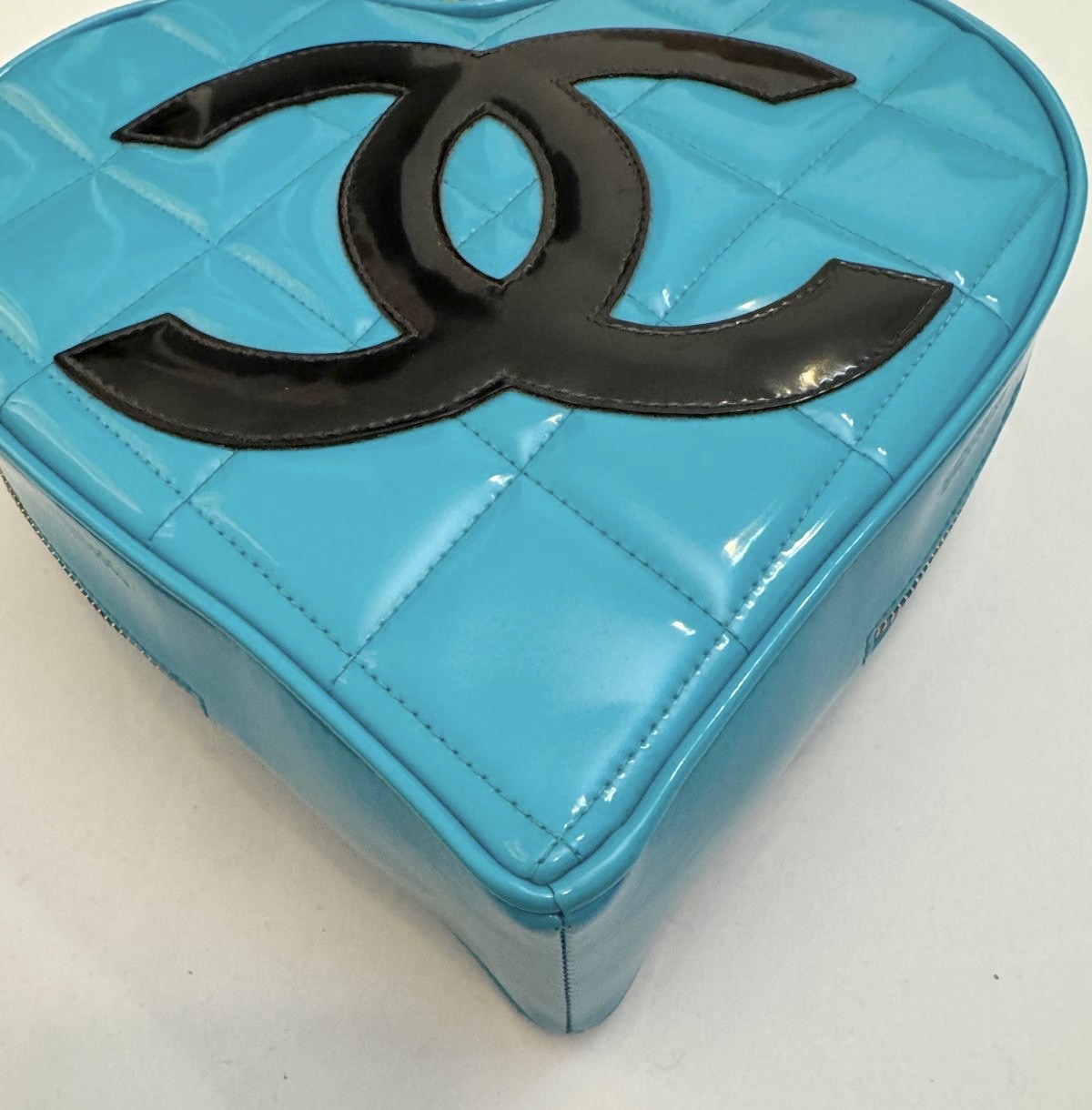 Chanel 1995 CC Blue Heart Vanity Bag