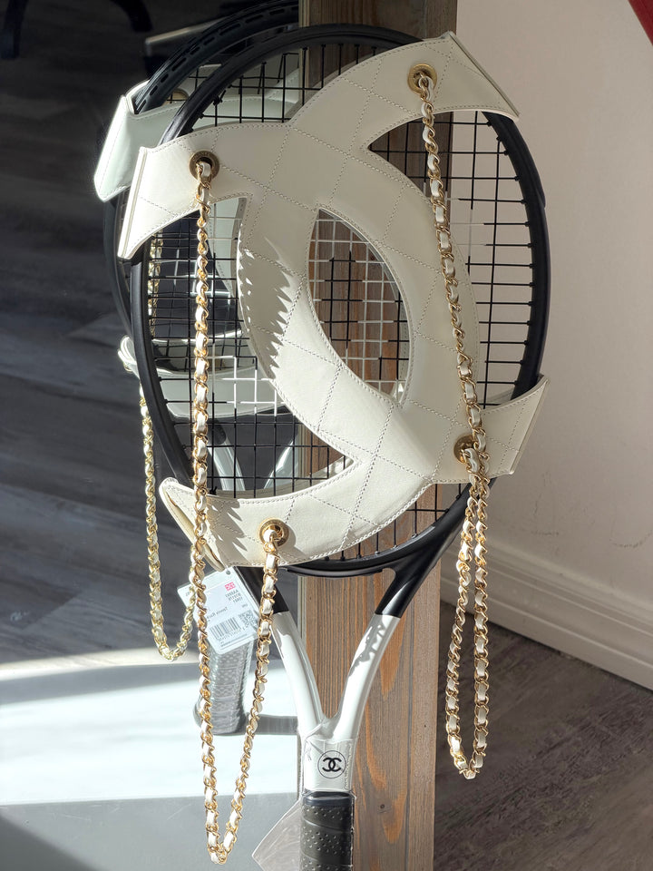 Chanel CC Tennis Racket & Leather Carrying Case Set 23C
