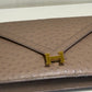 Hermes 1982 Ostrich Lydie 2 Ways Clutch Bag